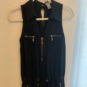 Black collared romper